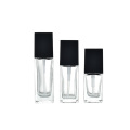 20ml 30ml square glass essence cosmetic liquid foundation lotion bottle with pump